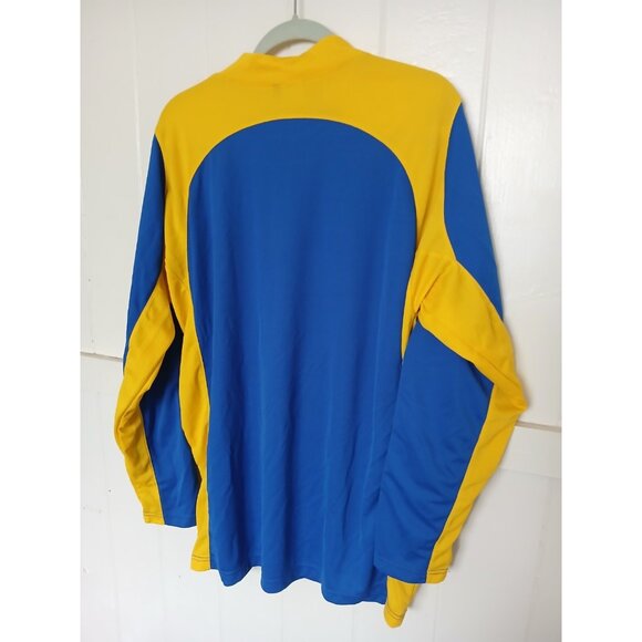 Vintage REUSCH Padded Goalkeeper Jersey Shirt Adult L Yellow Blue Long Sleeve - Picture 7 of 11